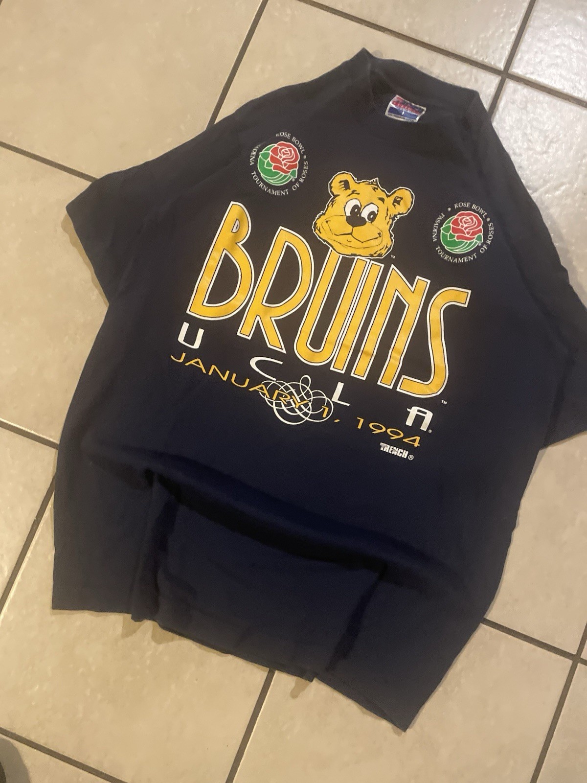 Vintage UCLA Bruins Shirt Mens Large Navy Blue NCAA Football Rose Bowl 1994