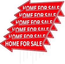 6PCS Home for Sale Signs With Stakes - Red Directional Arrow Double Sided 16 ...