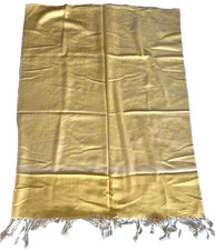 80 Pashmina Wool 20 Silk Rectangle Scarf Wrap Shawl Yellow 27 x 70