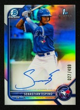 Bowman 1st Autograph SEBASTIAN ESPINO /499 Holo Refractor MLB Toronto Blue Jays