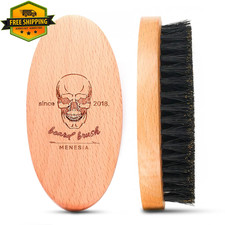 Boar Bristle Beard Brush for Men Pocket Travel Wooden Soft Grooming Brush