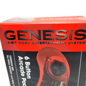 Retro-Bit Official Sega Genesis 6-Button Controller Pad for Sega Genesis - Red