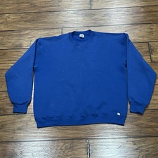Vintage Russell Athletic Sweatshirt Men XL Blank Crewneck 90s Made In USA Blue