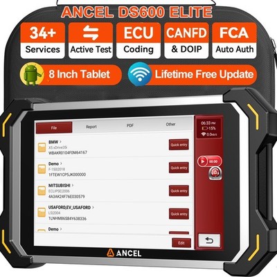 ANCEL DS600 Elite Diagnostic Tool CANFD DOIP OBD2 Scanner ECU COding Code Reader