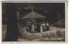 Colvin's White Sulphur Springs PA Gazebo Women Tennis Racket 1910 Vintage RPPC 