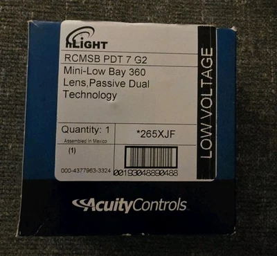 Acuity Controls nLight RCMSB PDT 7 G2 Mini Low Bay 360 Lens Sensor- New in box