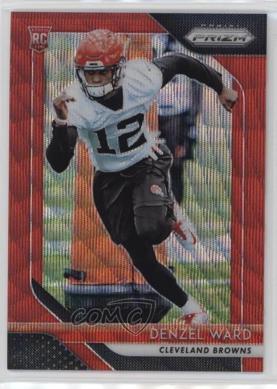 2018 Panini Prizm Rookie Red Wave Prizm 142/149 Denzel Ward #241 Rookie RC 02lw