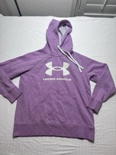 Under Armour Sweater Women  s Sz M Rival Fleece Big Logo Hoodie Sweatshirt Purple
