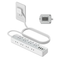 TESSAN 2m Magnetic Power Strip Extension Cord with Slim Plug Octopus-Leg Outlets