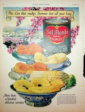 Original 1922 Vintage print Ad: Del-Monte Brand Quality Canned Fruits & Vegies