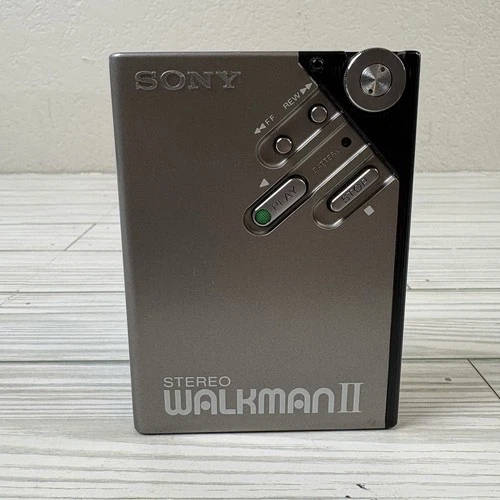Vintage Sony Stereo Walkman II WM-2 Cassette Player Silver Metal PARTS / REPAIR