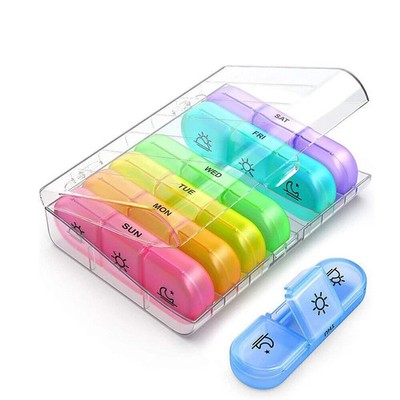 Aufbewahrung 7 Tage Woche Behälter Organizer Pillendose Spender Medizin Tabletten Etui