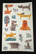 Ltd. Edition Mrs Grossman's COLLAGED DOGS Sticker Sheet ~FLOWERS~Trees~DOGS~NEW