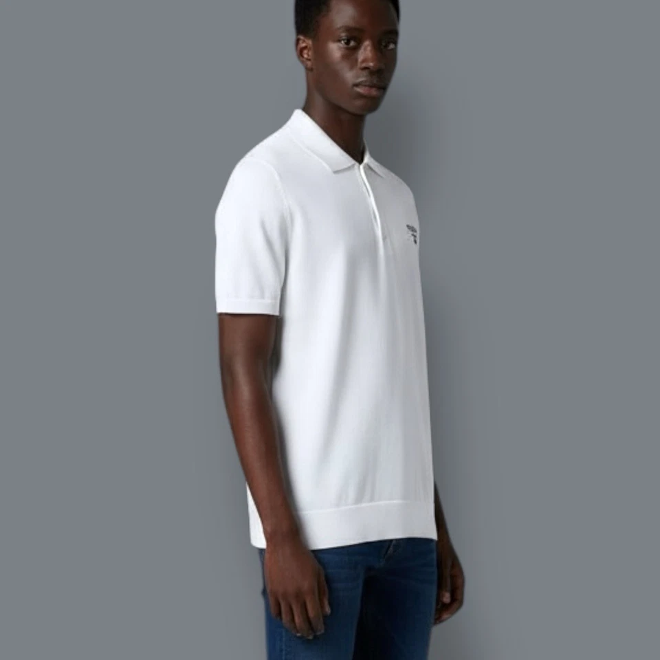 PRADA LUXURIÖSER HERREN-KURZARMPULLOVER / POLOSHIRT AUS 100% KASCHMIR, XL - Bild 4 von 4