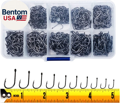 300PCS Small High-Carbon Steel Barbed Fishing Hooks with Holes, 10 Specification