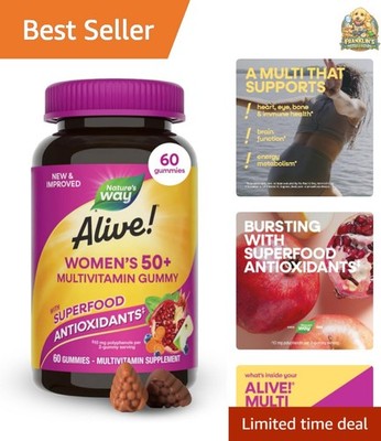 Alive! Women s 50 Plus Multivitamin Gummy, Daily Chewable Multivitamins with ...