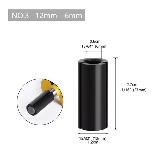 9Pcs/Set Adapter Converter Router Collet Reduction Sleeve Tool Bit Connector - Picture 8 of 14