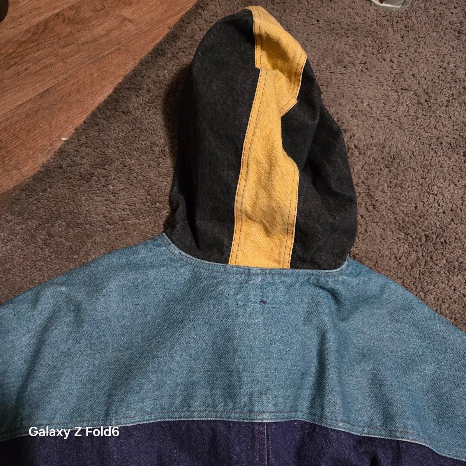 Corniche multi colored denim hooded jacket size XL - image 7