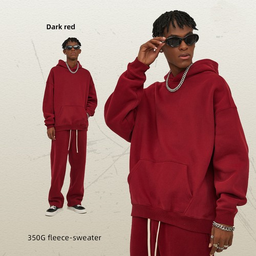 Sweatshirt Winter Loose Plus Velvet Weatshirt Unisex Oversize Thickened Hooded - Picture 20 of 35