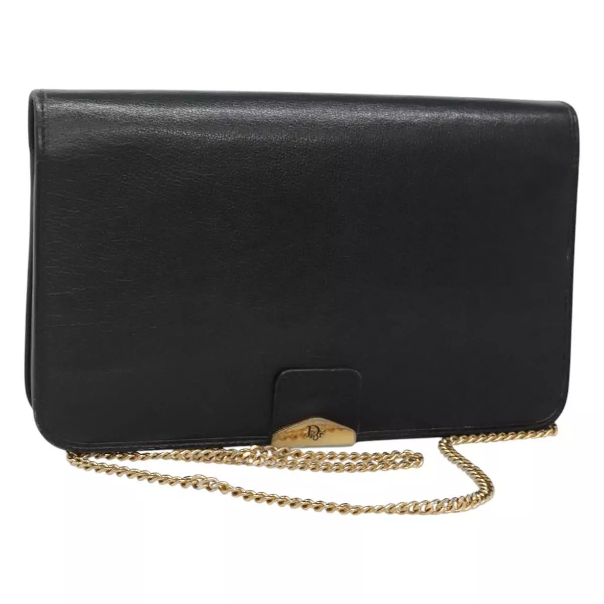 Sac bandoulière Christian Dior chaîne cuir noir authentique ti2912