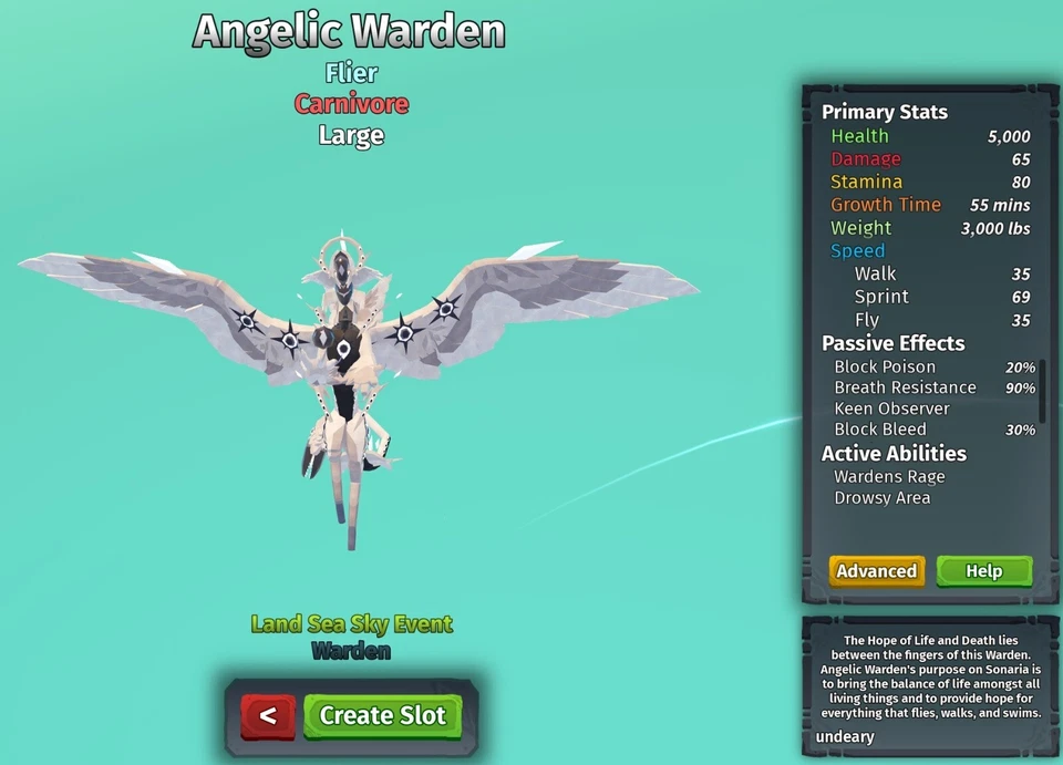 Angelic Warden Species | Creatures of Sonaria | Roblox