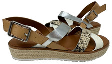 Nine West Women's Calico Espadrille Comfort Sandals Beige/Snake Size:11 172G