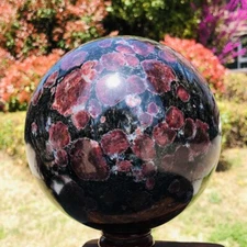 5190G Natural Garnet Fireworks Ball Healing with Spiritual Energy KH1044