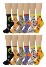 Ayla 12 pairs of Kids Halloween Crew Socks Size 4-6