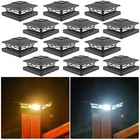2-12x LED Solar Deck Post Lights Garden Cap Square Landscape Fence Lamps 2 Modes