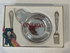 Oneida Love Lasts Silverplate Baby Feeder Set Spoon Fork Bow — photo 1