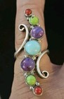 925 Jay King DTR Stamped: Multicolor Turquoise Coral Sterling Silver Ring Size 7 — photo 10