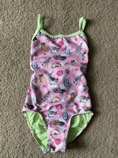 girls dolfin uglies bathing suit size 10 unicorn swim team vguc