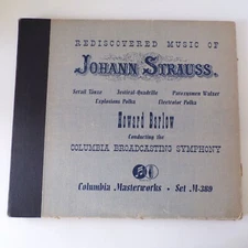 Rediscovered Music of Johann Strauss Howard Barlow 12" 78 RPM Set 3 Shellac LP