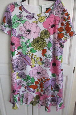 Cover and Sloan Flower Power 60's Style Dress Size 18