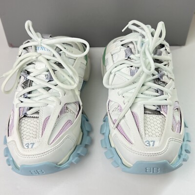 Balenciaga Track Mule Sneaker in Pastel Mix Slip On Womens 37 US 7