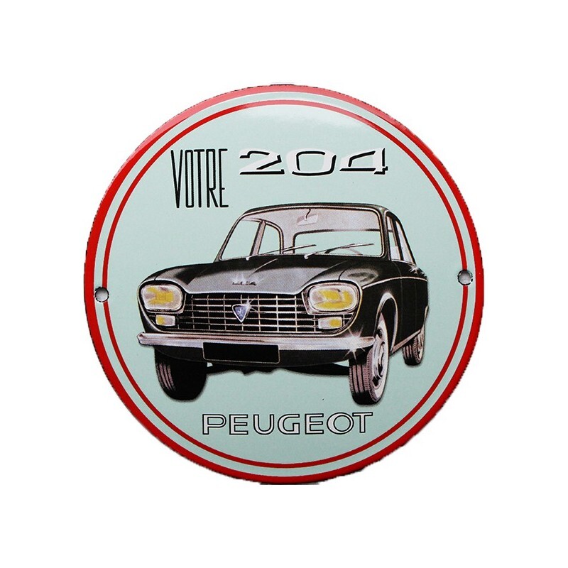Plaque émaillée Peugeot 204 cadeau parfait pour collectionneur auto rétro