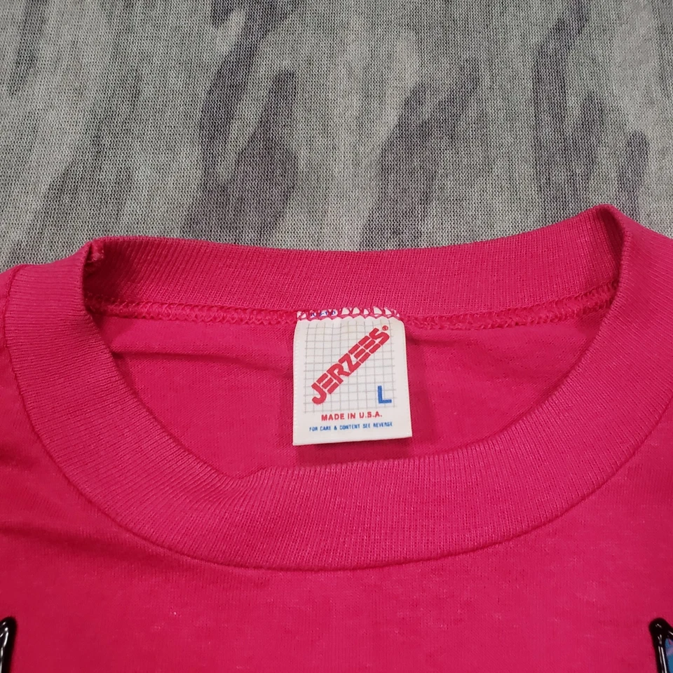 Top vintage Jerzees para mujer grande rosa estampado azteca del suroeste flecos con cuentas Foto 4 de 4