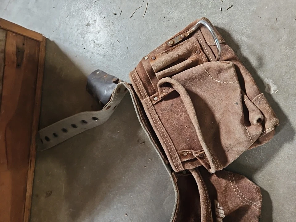 Delantal de herramientas de cuero gamuza AWP cinturón de tela ajustable Foto 4 de 4