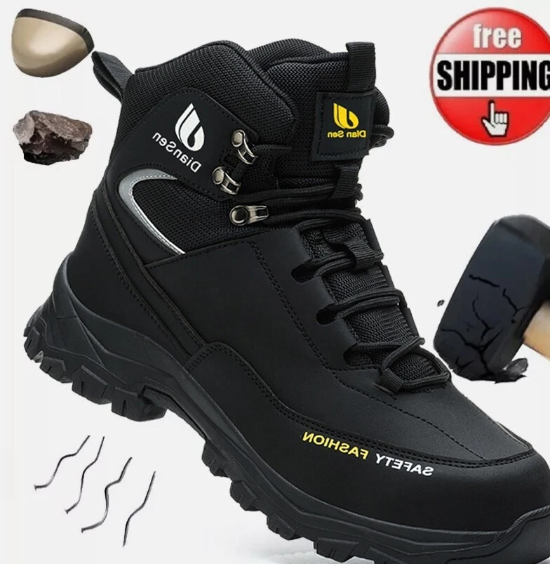 Waterproof Mens Work Boots Steel Toe Indestructible Safety Shoes Puncture-Proof