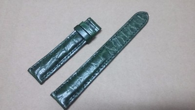18mm/16mm Green Alligator Crocodile Embossed Leather Watch Strap Band