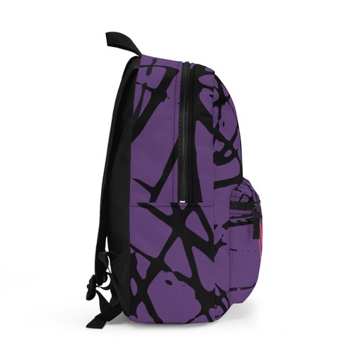 Purple, Black Graffiti & Hearts Backpack, School Bag, Cute Gift for Students - Picture 3 of 5