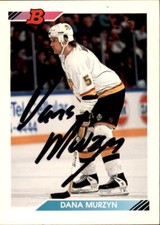 Dana Murzyn Signed Auto 1992-93 Bowman card Vancouver Canucks