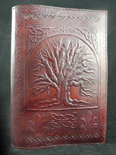 A5 Wicca TREE of LIFE Handmade A5 Refillable Leather Journal Book of Shadows - Picture 5 of 12
