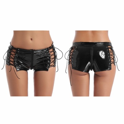 leather booty shorts