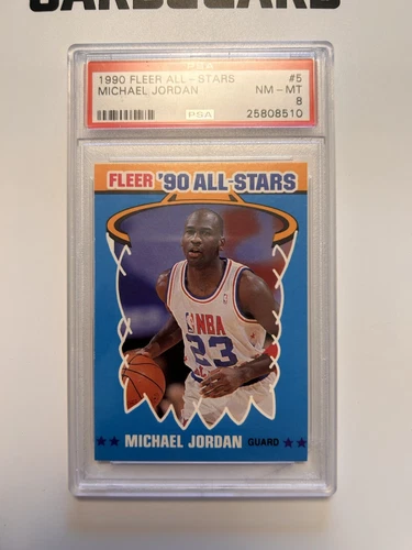 1990 Fleer Basketball All-Stars #5 Michael Jordan PSA 8 NM-MT HOF Brand New Slab