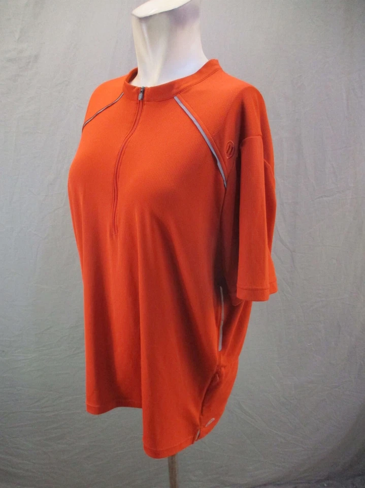 Camiseta deportiva de ciclismo NOVARA talla XL para hombre naranja 1/2 cremallera manga corta cuello redondo 712 Foto 3 de 4