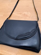 Borsa a tracolla vintage Clarks Fashion Match in pelle nera pochette made in England
