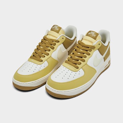 Nike Air Force 1  '07 Casual Shoes Bronzine Gold / White Sz 8.5 FZ4034 716