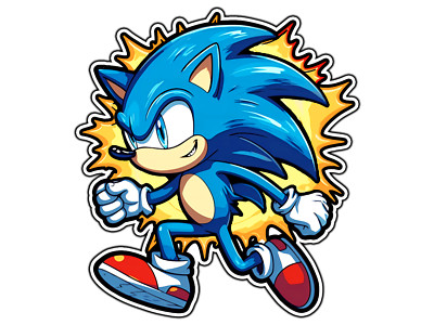 Sonic The Hedgehog Cartoon #1 Vinyl Sticker Decal Waterproof Die-Cut Car Laptop