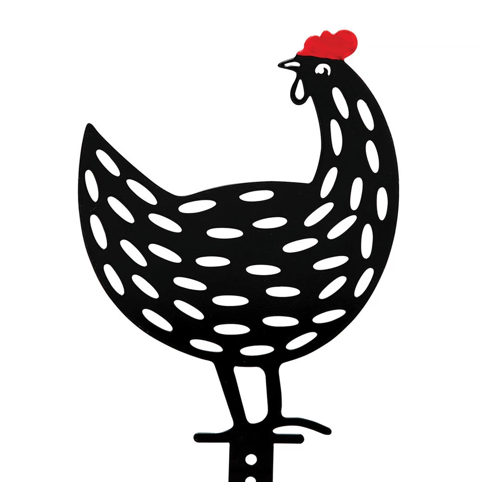 5-PC Metal Chicken Hen Silhouette Yard Stakes Outdoor Garden Lawn Home Art Decor - Image 3 of 4